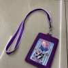 Purple Peppa Pei-style card case work cover, bus card case with lanyard details Picture
